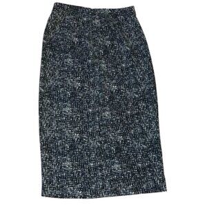 Who What Wear Navy Blue Black & White Tweed Pencil Skirt